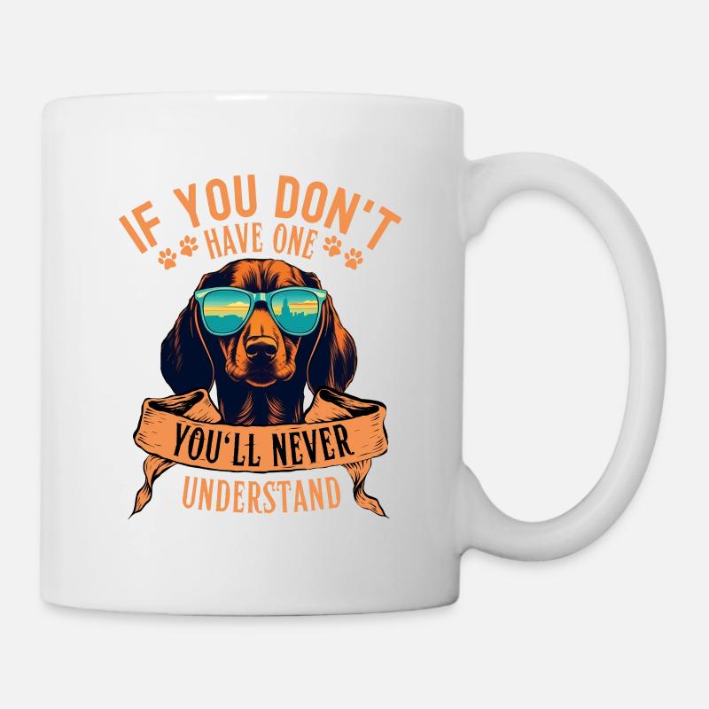 Teckel avec lunettes de soleil - Mug blanc - blanc