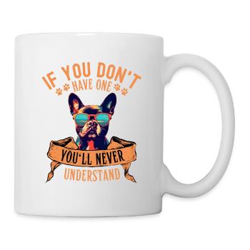 Bouledogue français avec lunettes de soleil - Mug blanc - blanc - Droite