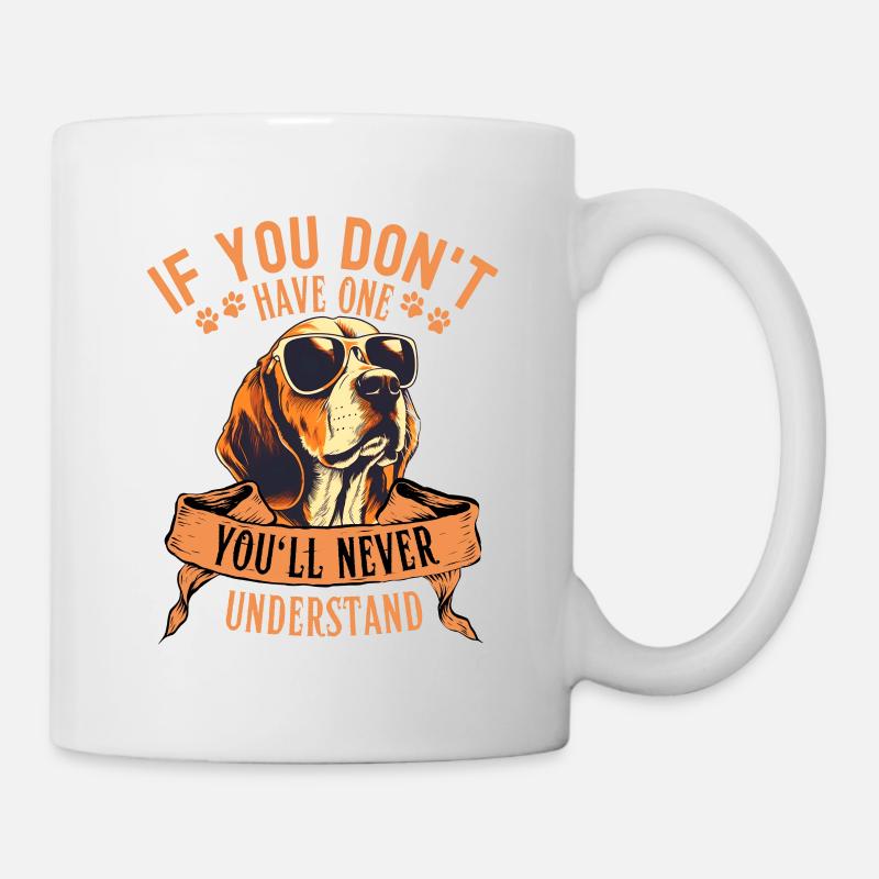 Beagle mit sonnenbrille - Tasse - Weiß