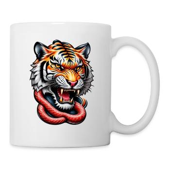 Tiger tattoo Japanese style - Mug - white - Right
