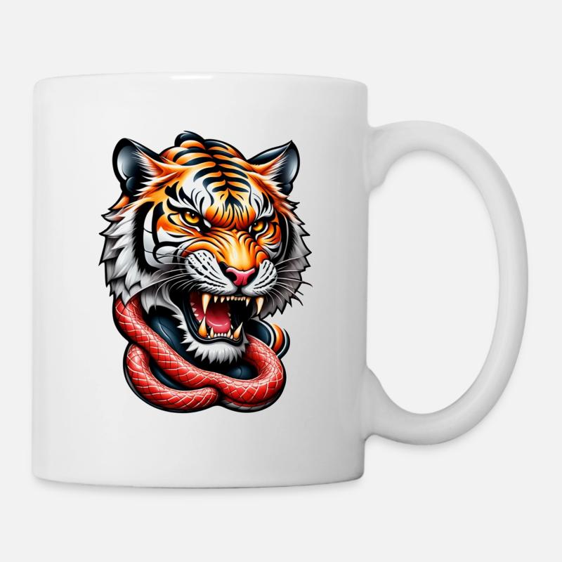 Tiger tattoo Japanese style - Mug - white