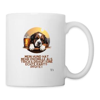 Mein Hund, die Partypfote ! - Tasse - Weiß - Rechts