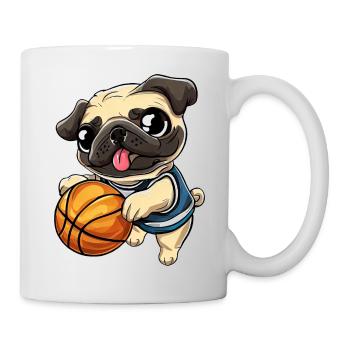Mops im Basketballfieber: Vom Spielfeld zum Verein - Tasse - Weiß - Rechts