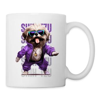 Élégant t-shirt Shih Tzu | Conception de chiens de dessins animés urbains - Mug blanc - blanc - Droite