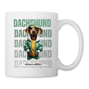 Adventurous Dachshund Tee | Cartoonish Dog Lover - Mug - white - Right