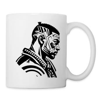 Tribal Boxer / Fighter Logo Tattoo Design - Mug blanc - blanc - Droite