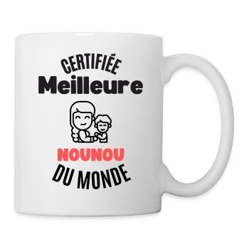 certifiée meilleure nounou - Mug blanc - blanc - Droite