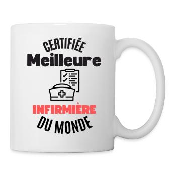 certifiée meilleure infirmière - Mug blanc - blanc - Droite