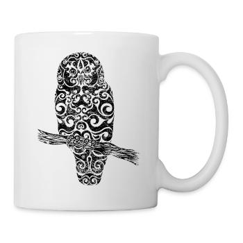 Swirly Owl (b&w) - Mug - white - Right