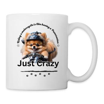 Poméranie auf Motorrad - Chemises & plus - Mug blanc - blanc - Droite