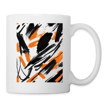 Modernes Pinseldesign - Tasse - Weiß - Rechts