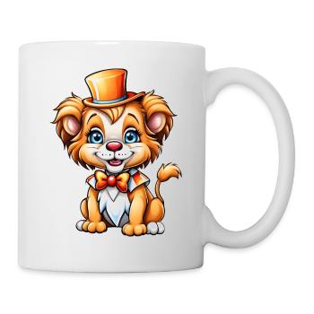 Circus Lion Kids Pillow Cup Sticker Button - Mug - white - Right