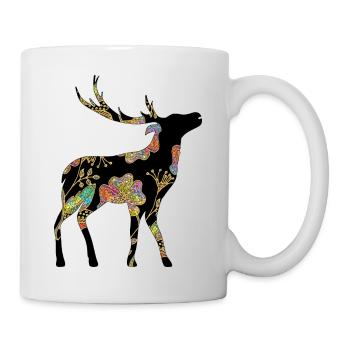 Hirsch - Tasse - Weiß - Rechts