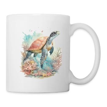 Plongez dans les merveilles aquatiques: Turtle Sea - Mug blanc - blanc - Droite