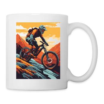 Délices de descente : aventure en vélo de montagne - Mug blanc - blanc - Droite