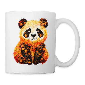 Süßer Panda im Herbstlaub - Tasse - Weiß - Rechts