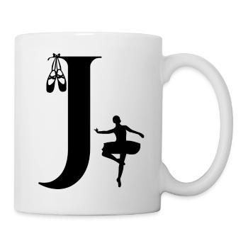 Letter j ballerina - Mug - white - Right