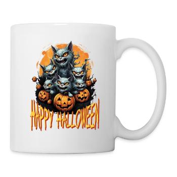 Joyeux Halloween Cats Costume de citrouille effrayant - Mug blanc - blanc - Droite