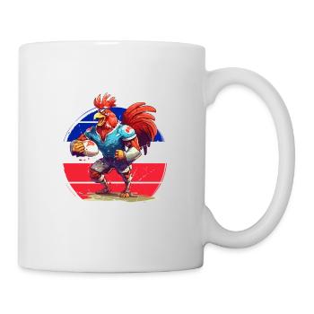 Coq Rugby Joueur de Ballon Fan - Mug blanc - blanc - Droite