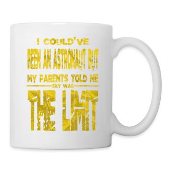 humor statement astrophysics fun spaceship happy - Tasse - Weiß - Rechts