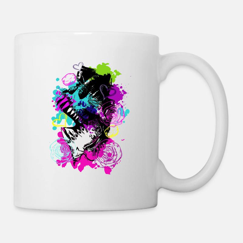 Colorful Skull Fangs - Tasse - Weiß