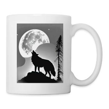 Wolf Mond - Tasse - Weiß - Rechts