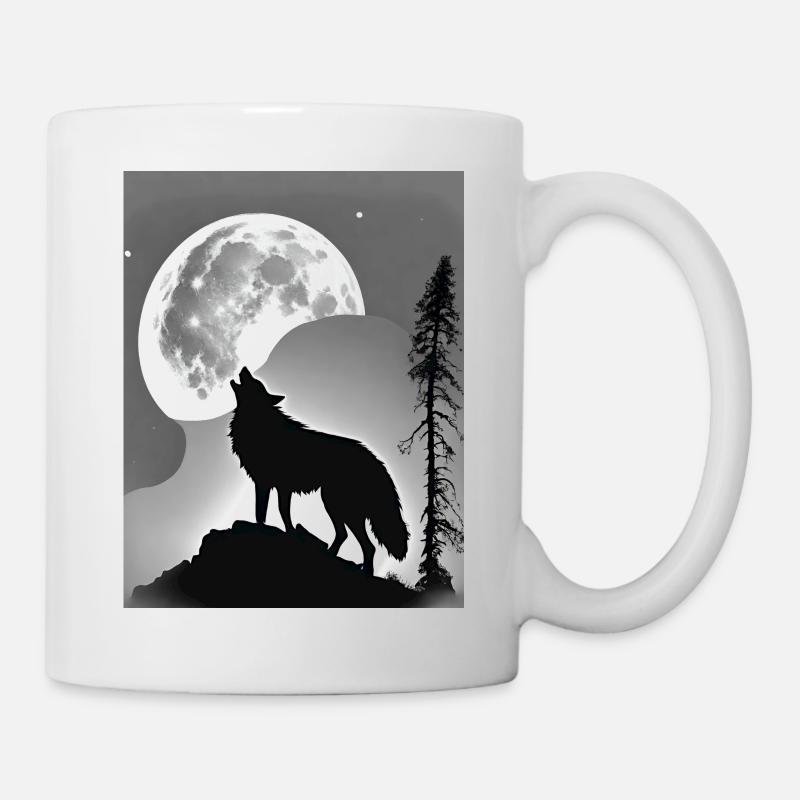 Wolf Mond - Tasse - Weiß