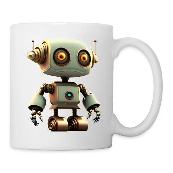 Joyeux Halloween mignon robot drôle effrayant - Mug blanc - blanc - Droite