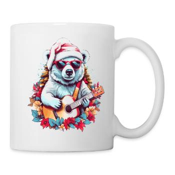 Ours polaire mignon avec guitare - Mug blanc - blanc - Droite