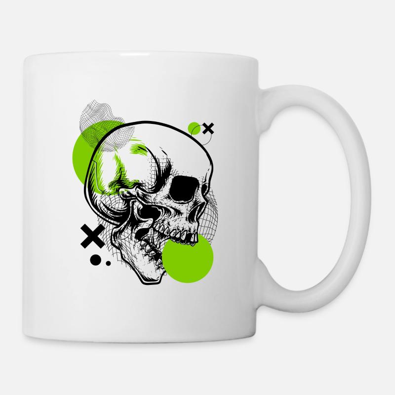 Green Skull - Tasse - Weiß