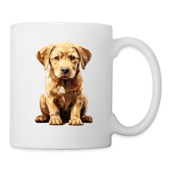 Polygonaler gelber Labrador-Welpe puppy dog lab - Tasse - Weiß - Rechts
