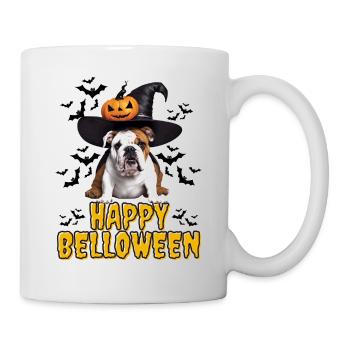 HAPPY BELLOWEEN Halloween Hund Hunde Bulldogge - Tasse - Weiß - Rechts