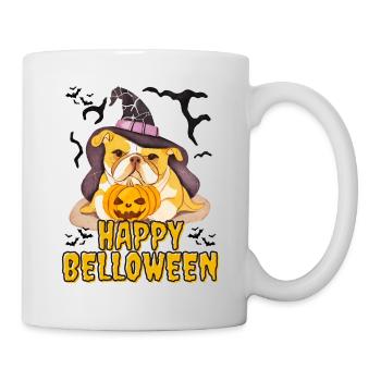 HAPPY BELLOWEEN Halloween Dog Dogs Bulldog - Mug - white - Right