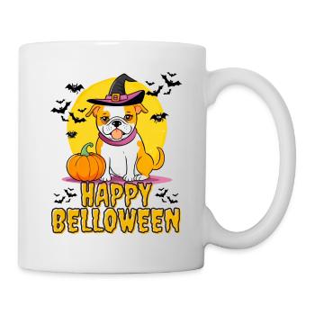 HAPPY BELLOWEEN Halloween Hund Hunde Bulldogge - Tasse - Weiß - Rechts