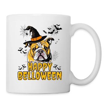 HAPPY BELLOWEEN Halloween Chien Chiens Bouledogue - Mug blanc - blanc - Droite