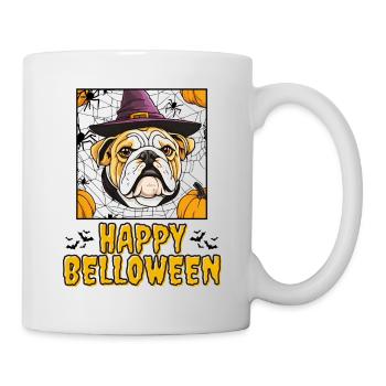 HAPPY BELLOWEEN Halloween Hund Hunde Bulldogge - Tasse - Weiß - Rechts