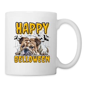 HAPPY BELLOWEEN Halloween Hund Hunde Bulldogge - Tasse - Weiß - Rechts