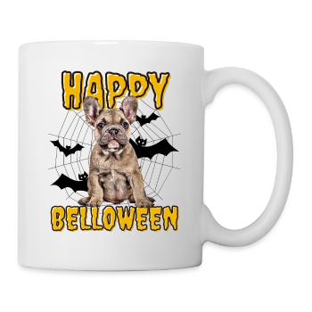 HAPPY BELLOWEEN Halloween Hund Hunde Bulldogge - Tasse - Weiß - Rechts
