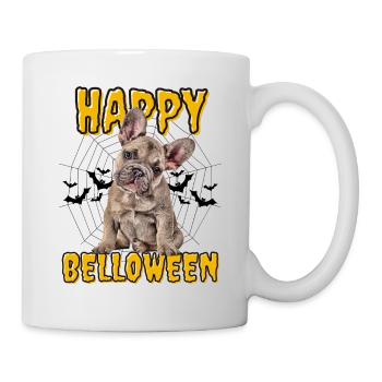 HAPPY BELLOWEEN Halloween Hund Hunde Bulldogge - Tasse - Weiß - Rechts