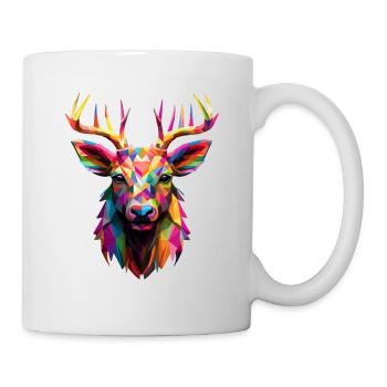 Buntes Hirschgeweih - Tasse - Weiß - Rechts