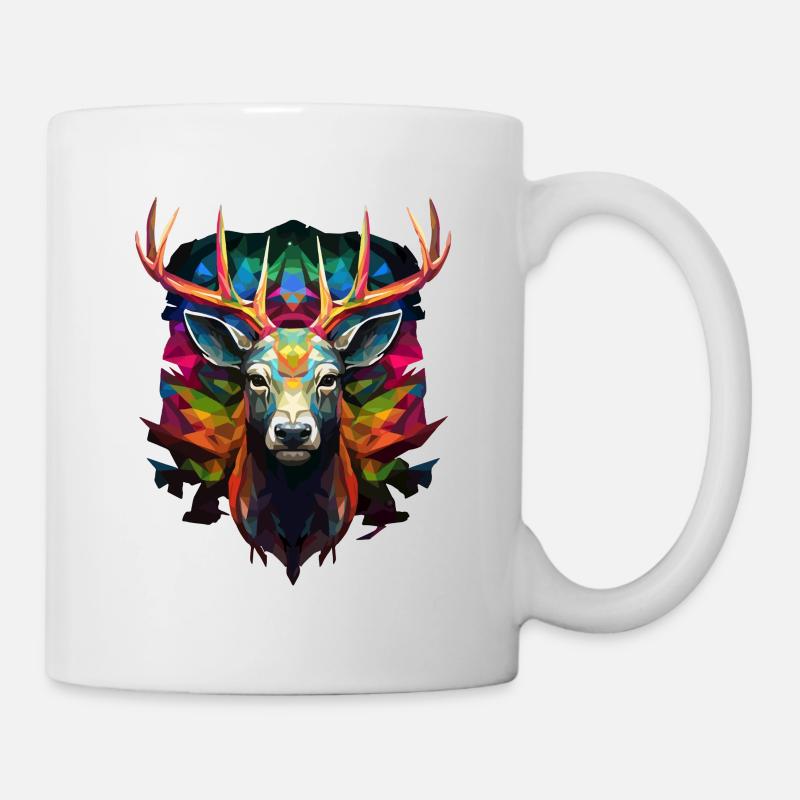 Style origami cerf coloré - Mug blanc - blanc