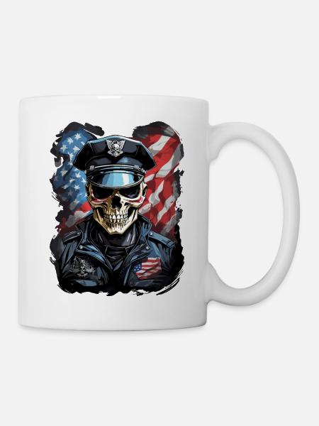Amerikanischer Polizei-Einsatz - Tasse - Weiß