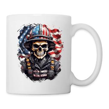 USA Firefighter Heroes Skull - Mug - white - Right