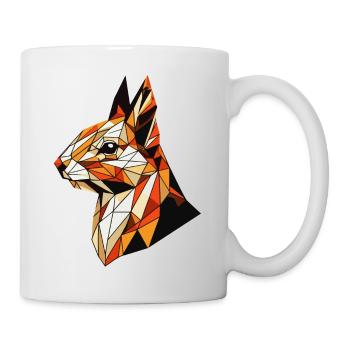 Squirrel Illustration Triangles Geometric - Mug - white - Right