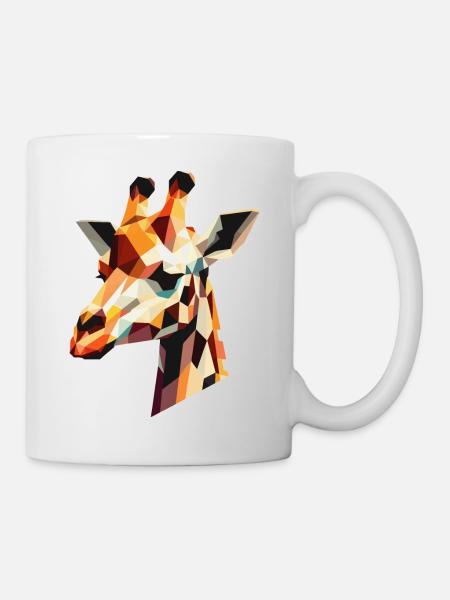 Tête de girafe géométrique - Mug blanc - blanc