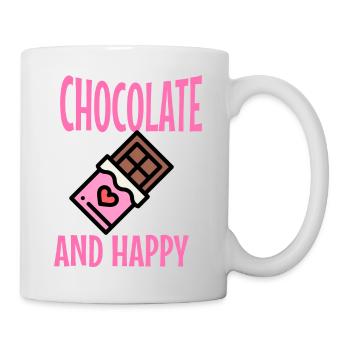 Chocolat et bonheur : un mariage parfait - Mug blanc - blanc - Droite