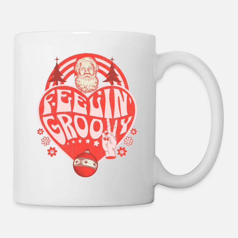 Feeling Groovy Retro Style Weihnachtsweihnachtsmann - Tasse - Weiß