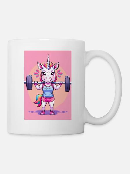 The Lifting Unicorn - Tasse - Weiß