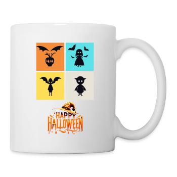 Quatuor d’épouvantes : un collage d’Halloween - Mug blanc - blanc - Droite