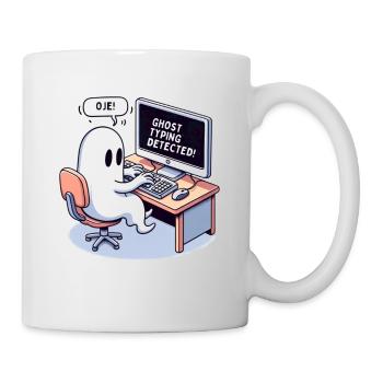 TYPAGE FANTÔME DÉTECTÉ ! -OH, MON DIEU! - Mug blanc - blanc - Droite